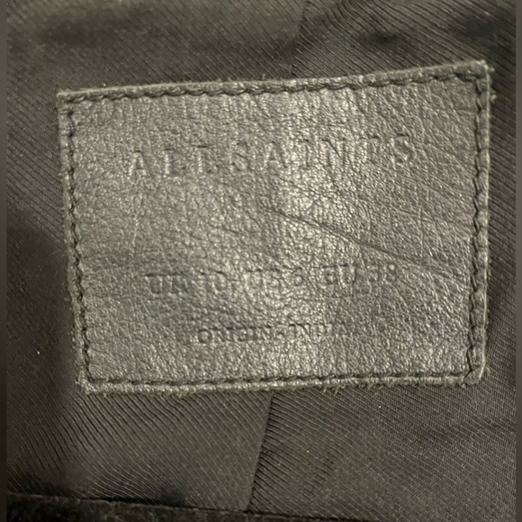 All Saints Black Leather Jacket - Picture 6 of 7